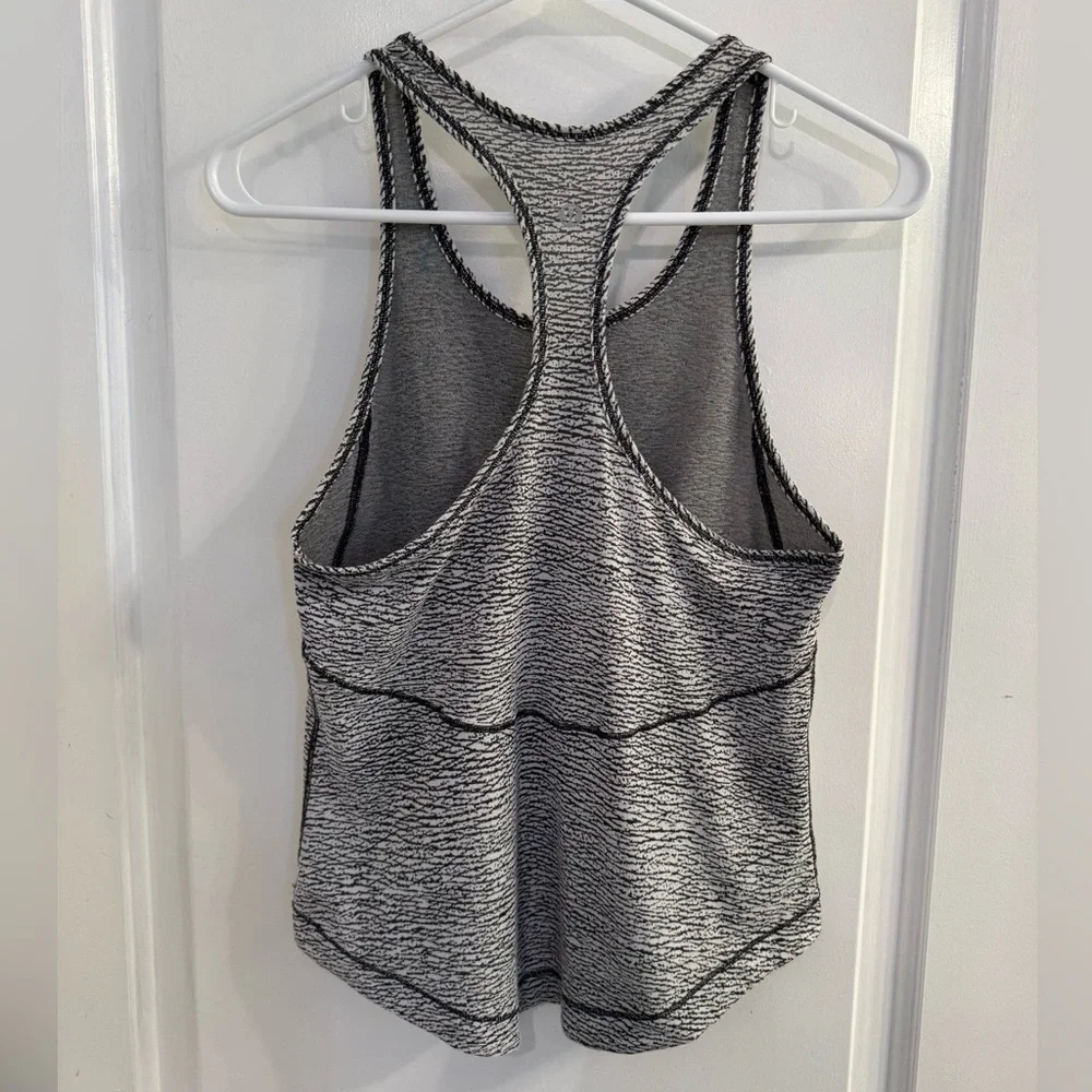 Lululemon Long Distance Tank Sheer Luon Pebble Jacquard V1 White Black